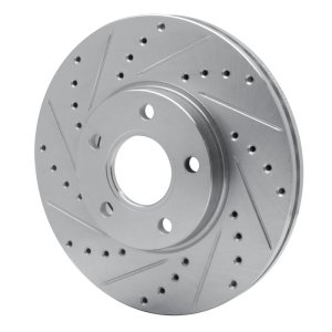Ford Transit Connect Brake Rotor (1) - Front Left - R1 Concepts - Drilled & Slotted - Silver - `10-`13
